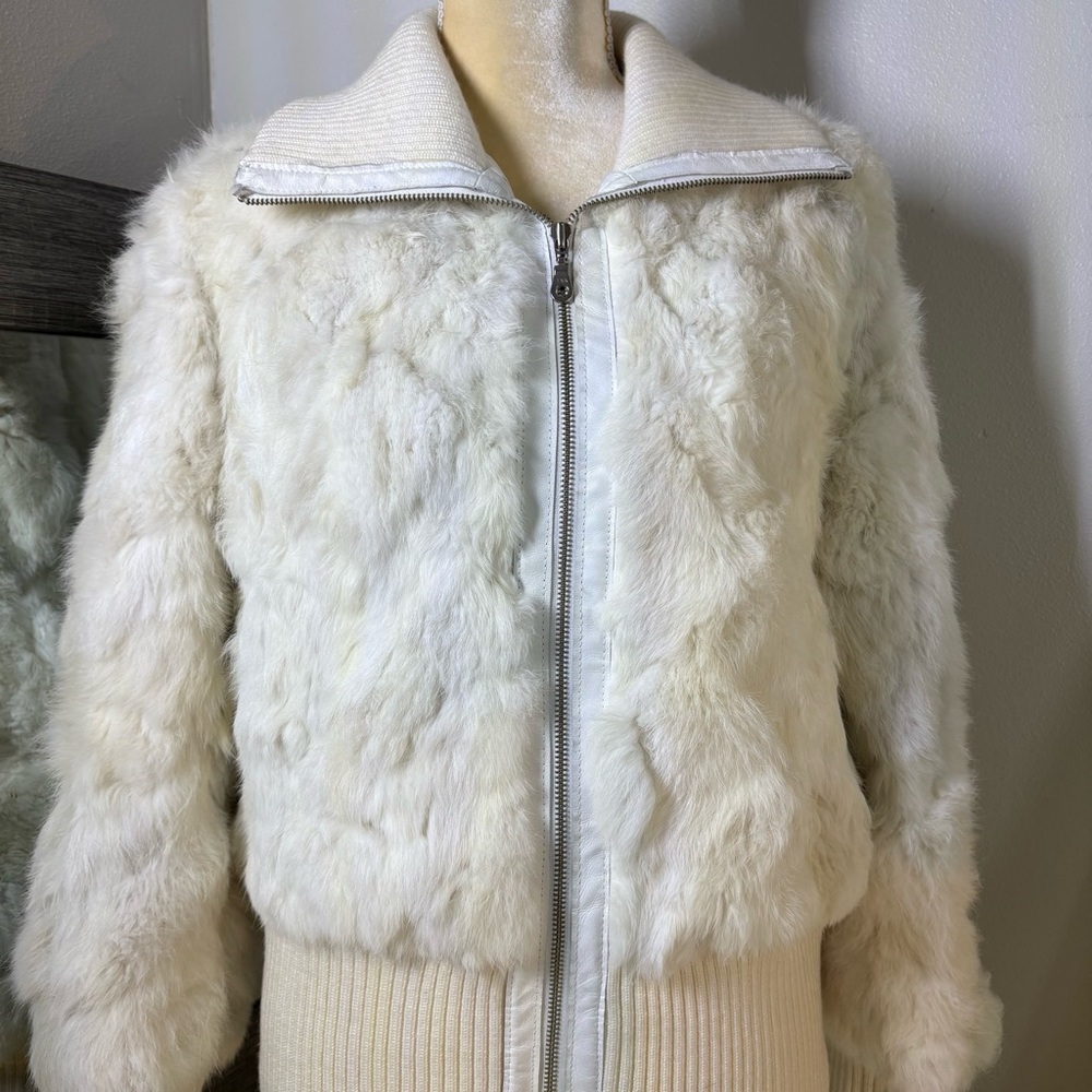 Wilsons Leather Maxima white Rabbit Fur Jacket ❤️ - Picture 3 of 16